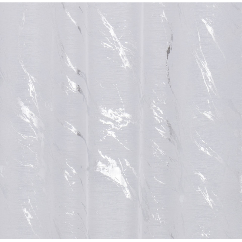 Firana z kółkami STORM 140x260cm kol biały/srebrny - 5903754815423