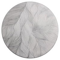 Podkładka NAMI,śr.38cm,kolor biało-srebrny