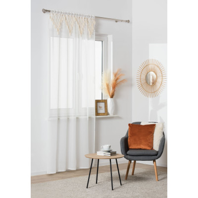 Firanka z tunelem BOHO 140/300 cm, kolor biały