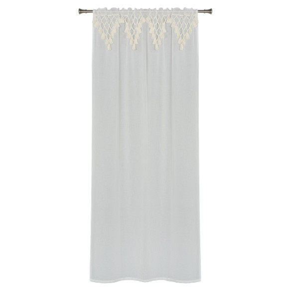 Firanka z tunelem BOHO 140/300 cm, kolor biały