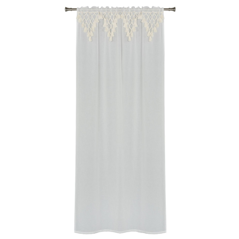 Firanka z tunelem BOHO 140/300 cm, kolor biały