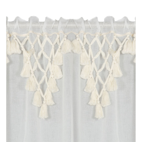 Firanka z tunelem BOHO 140/300 cm, kolor biały