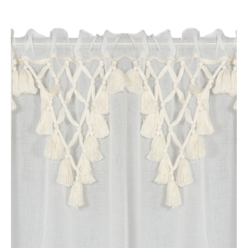 Firanka z tunelem BOHO 140/300 cm, kolor biały