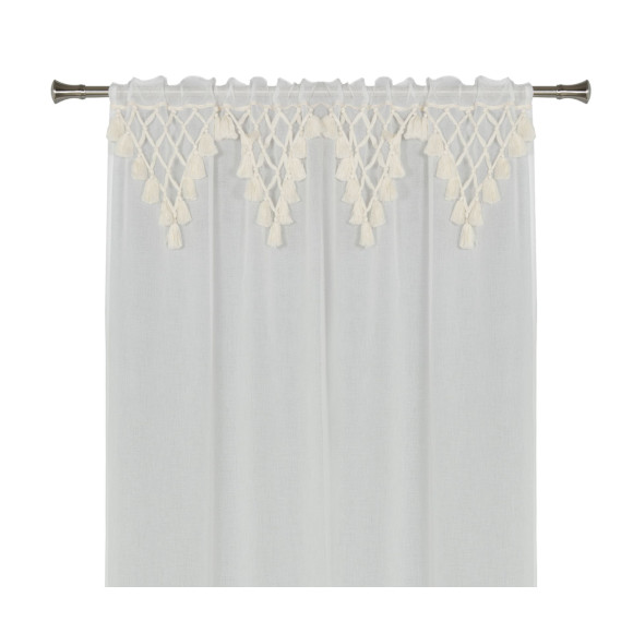 Firanka z tunelem BOHO 140/300 cm, kolor biały