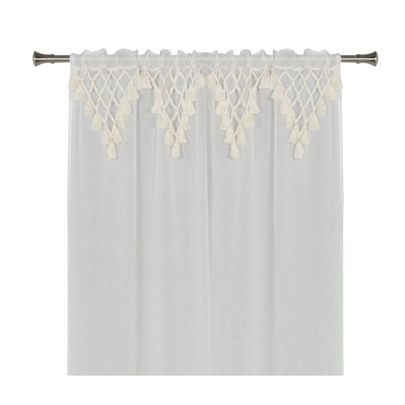 Firanka z tunelem BOHO 140/300 cm, kolor biały