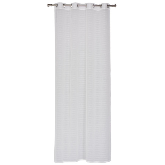 Firana z kółkami FIL 140x260 cm kolor ecru/srebro