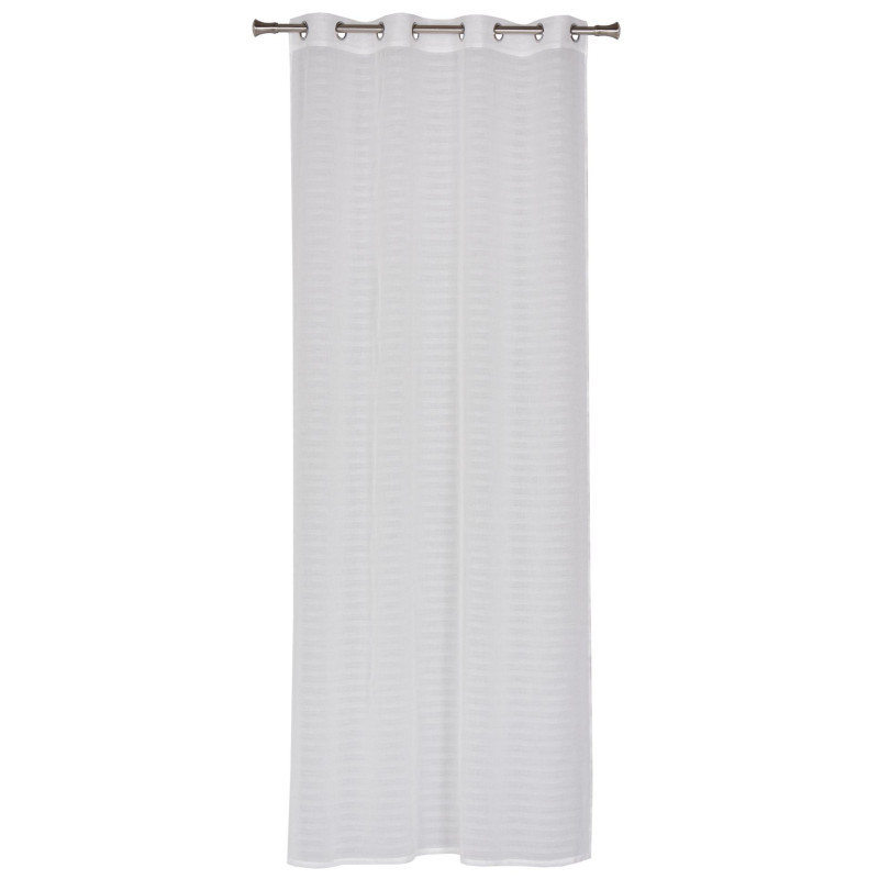 Firana z kółkami FIL 140x260 cm kolor ecru/srebro