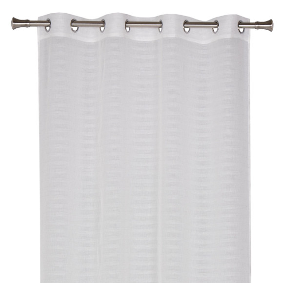 Firana z kółkami FIL 140x260 cm kolor ecru/srebro