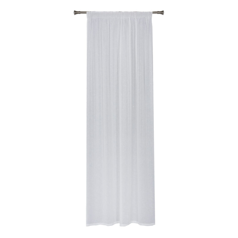 Firana z taśmą SEQUIN 140/270 cm kol biały