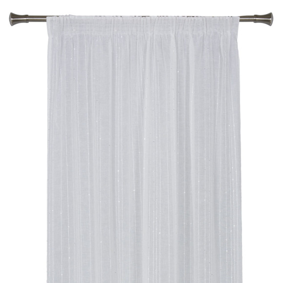 Firana z taśmą SEQUIN 140/270 cm kol biały