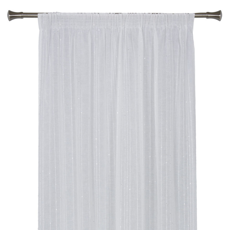 Firana z taśmą SEQUIN 140/270 cm kol biały