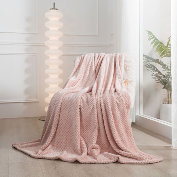 Koc MANA rozmiar 150/200cm kolor różowy