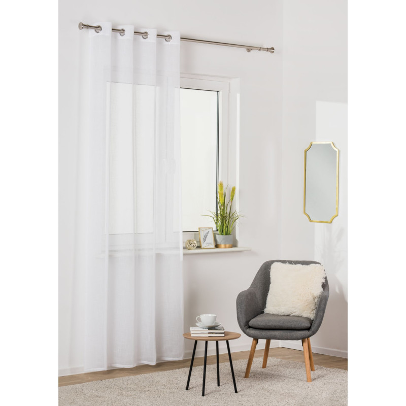 Firana z kółkami OLIVIA 140/260 cm kol biały