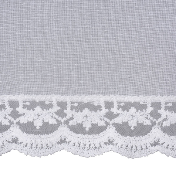 firanka zazdrostka z ZOLA, 45x150, biała z koronką
