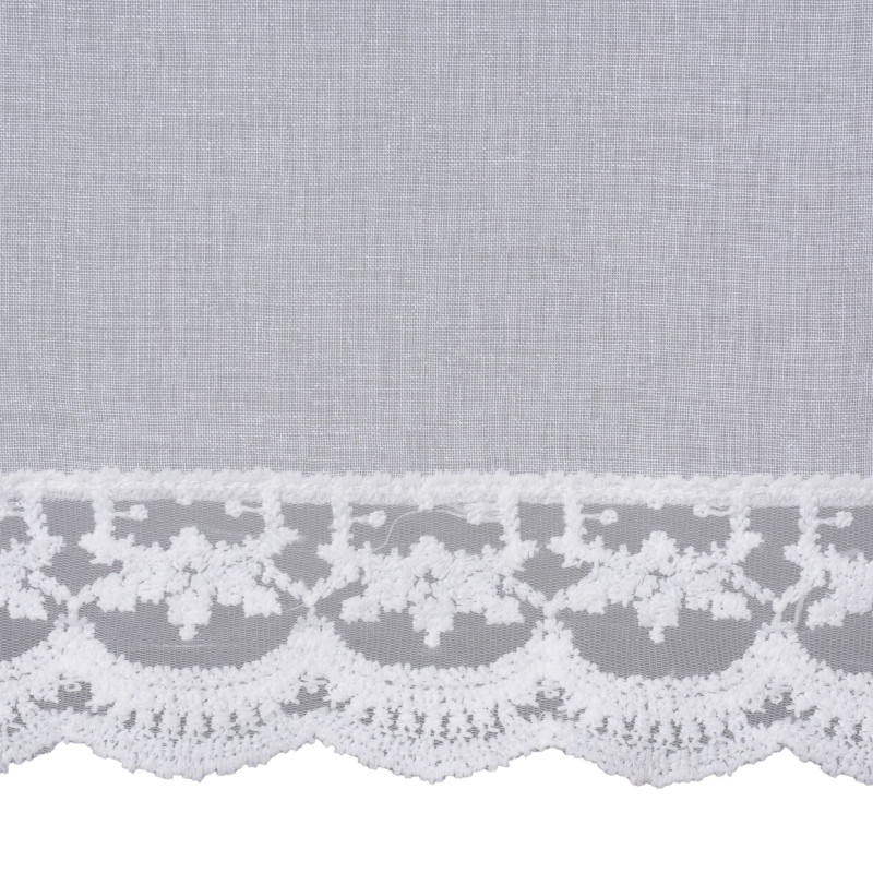 firanka zazdrostka z ZOLA, 45x150, biała z koronką