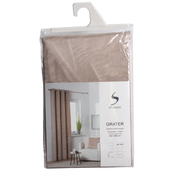 Zasłona z kółkami GRATER 140x260 cm taupe