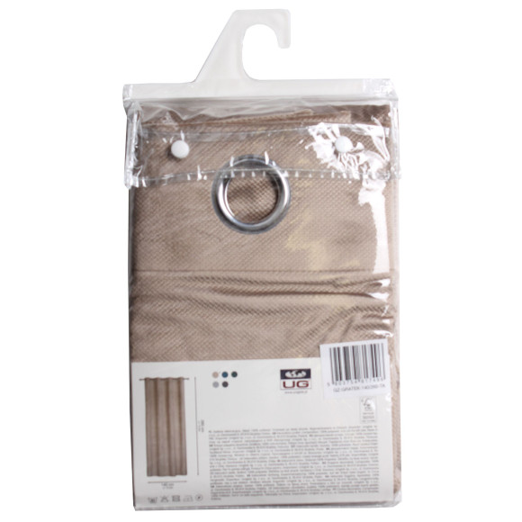 Zasłona z kółkami GRATER 140x260 cm taupe