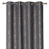 Zasł z kółkami ALLORO 140x260cm,taupe/złoty nadruk