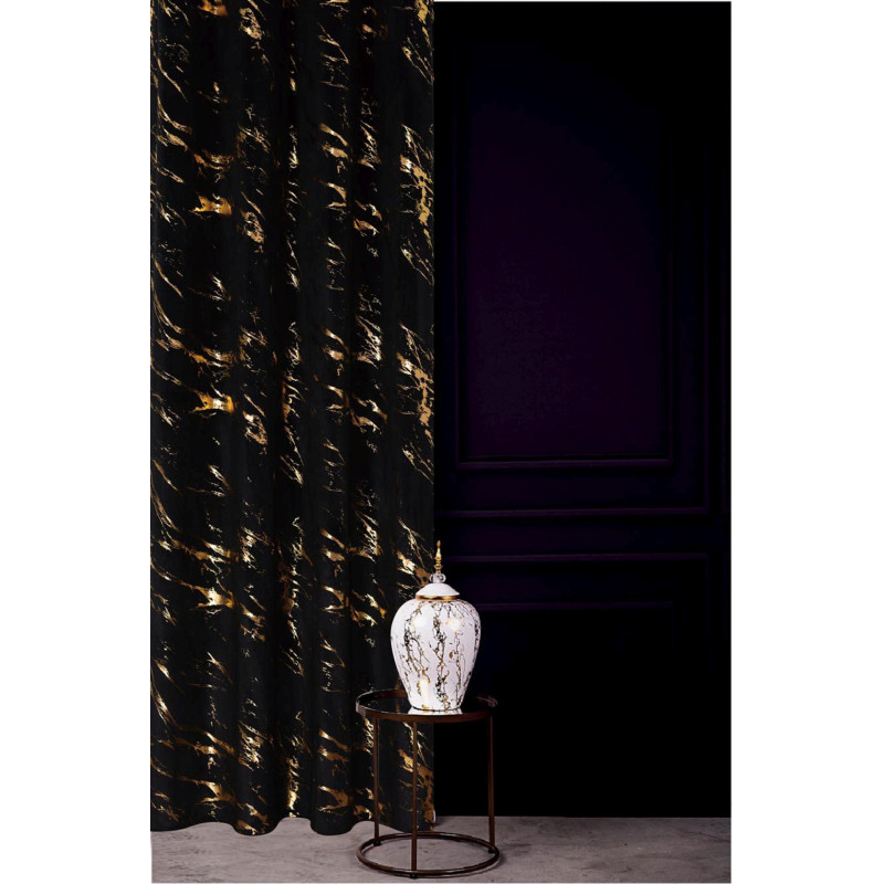 Zasłona welwetowa  ENDLESS CHIC  140x270 Czarno-złoty