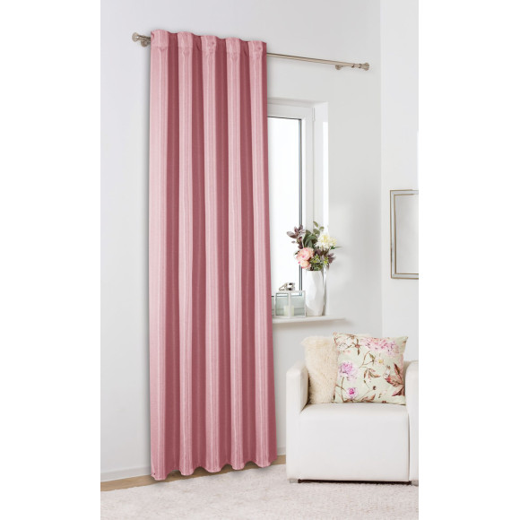 Zasłona z taśmą FAMOUS CHIC 135x270 pudrowy róż