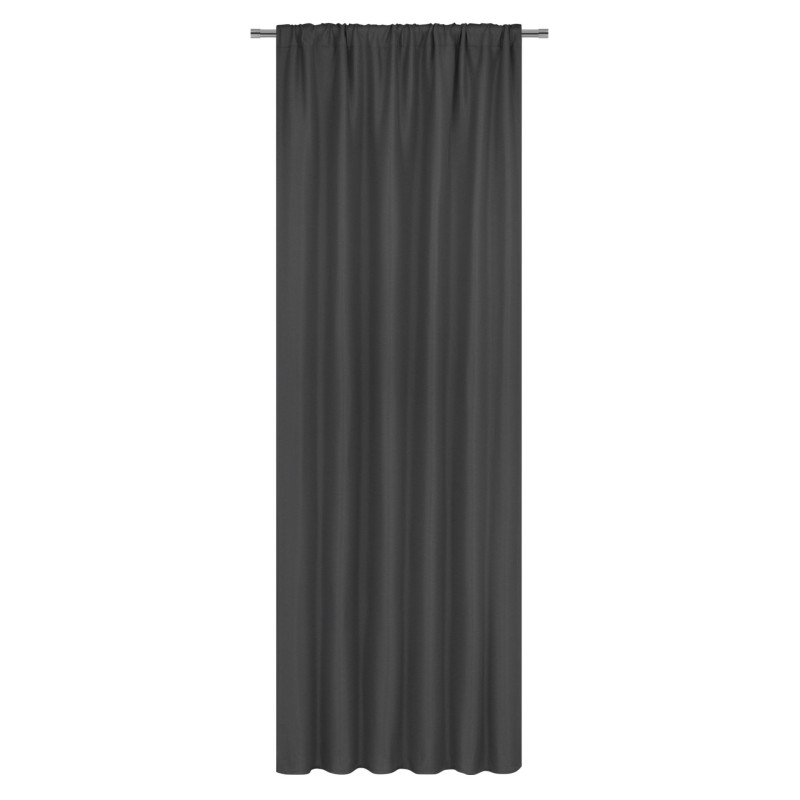 Zasłona z taśmą FAMOUS CHIC 135x270 czarny