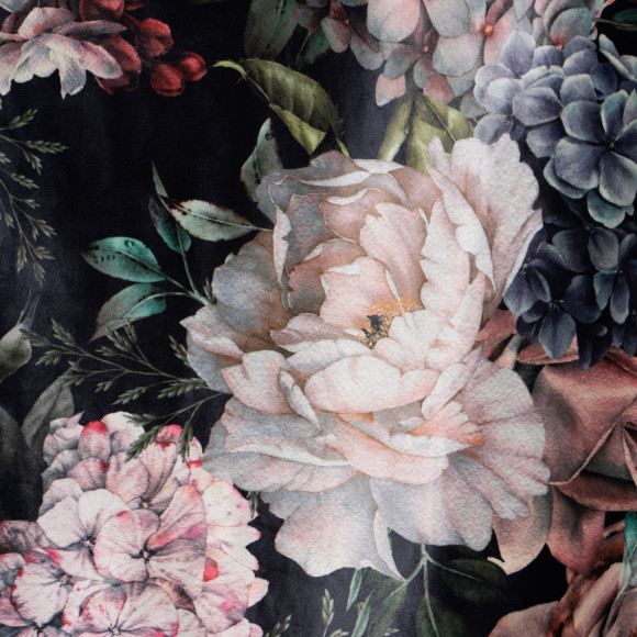Zasłona z taśmą HORTENSE 140x260 cm, kolor czarny
