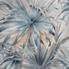 Zasłona z taśmą MAUI 140x280 cm, liście, podk.ecru