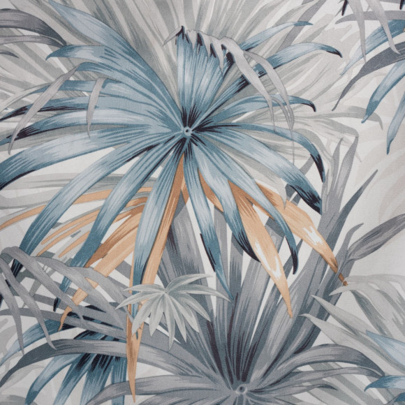 Zasłona z taśmą MAUI 140x280 cm, liście, podk.ecru