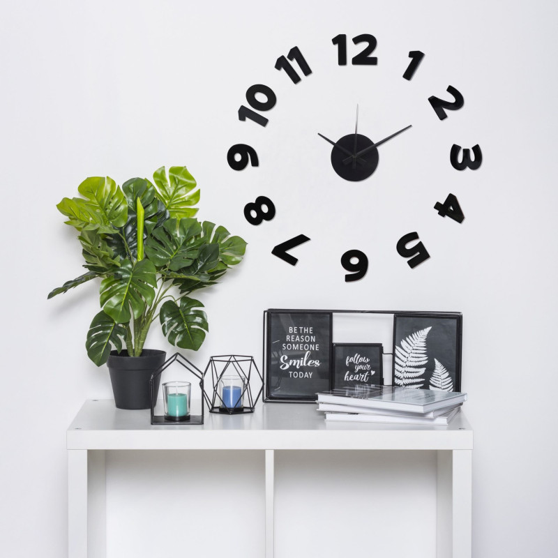 Zegar naklejany STICKER MATTE śr.100cm czarny-MC
