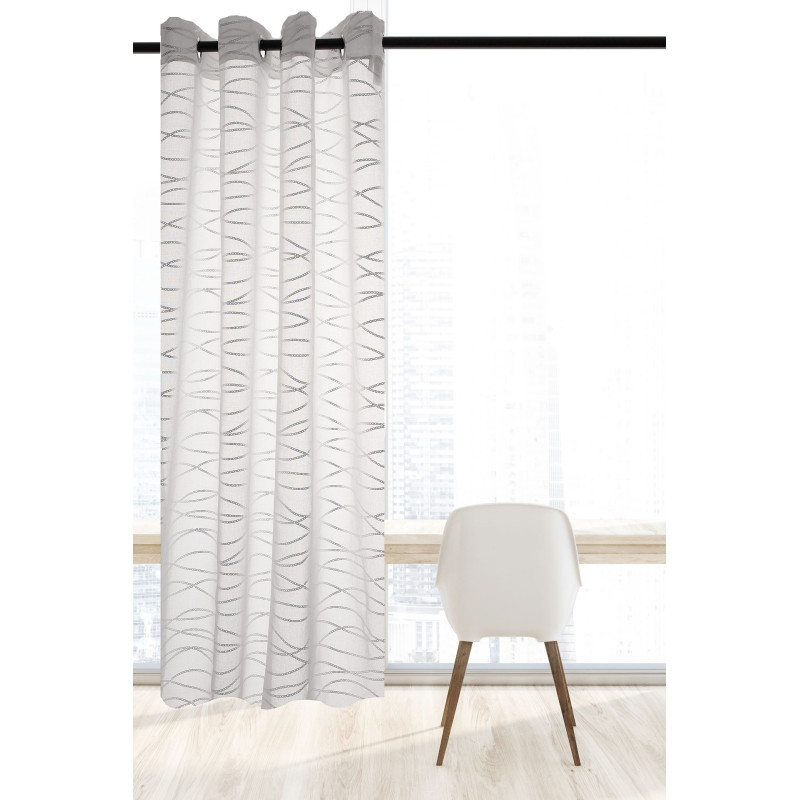 Firana z kółkami CHIC CHAIN 140x270 bia/sre
