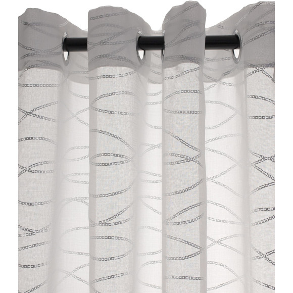 Firana z kółkami CHIC CHAIN 140x270 bia/sre