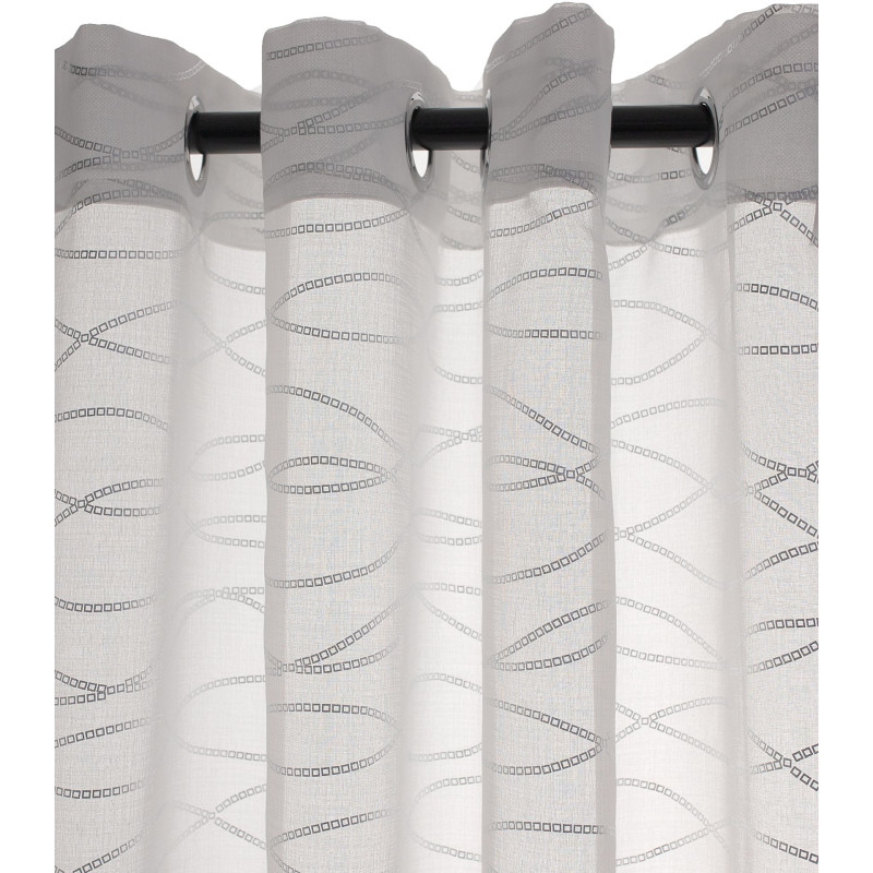 Firana z kółkami CHIC CHAIN 140x270 bia/sre