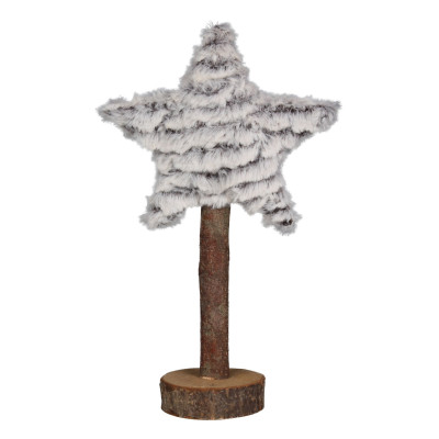 Dekoracja stojąca STAR, 31cm, kolor szary