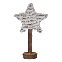 Dekoracja stojąca STAR, 31cm, kolor szary