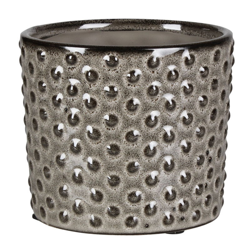 Osłonka KARIN ceramiczna 12x12x10,5-szara bubble