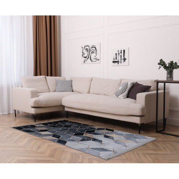 Dywan drukowany ARNO, petra 120x160cm, kolor czarny