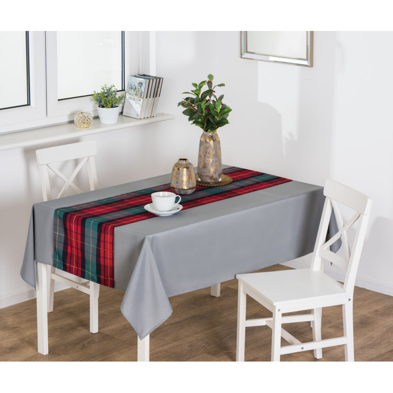 Bieżnik TARTAN rozm. 40x140cm,kolor zielony-czerwony