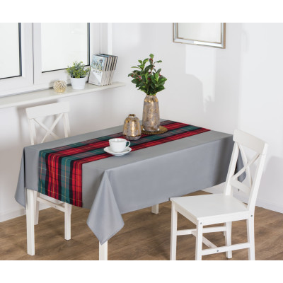 Bieżnik TARTAN rozm. 40x140cm,kolor zielony-czerwony
