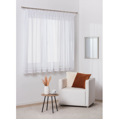 Firana z taśmą/koronką ZIGI 290/160 cm, kolor biały