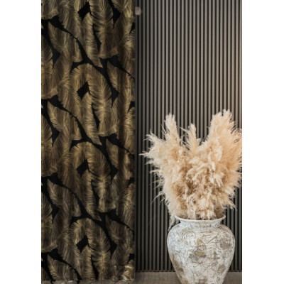 Zasłona z taśmą GREAT CHIC 135x300 cza/zło