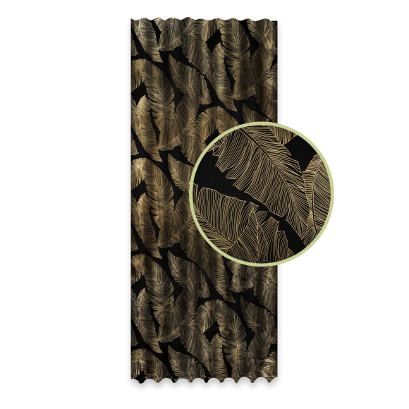 Zasłona z taśmą GREAT CHIC 135x300 cza/zło