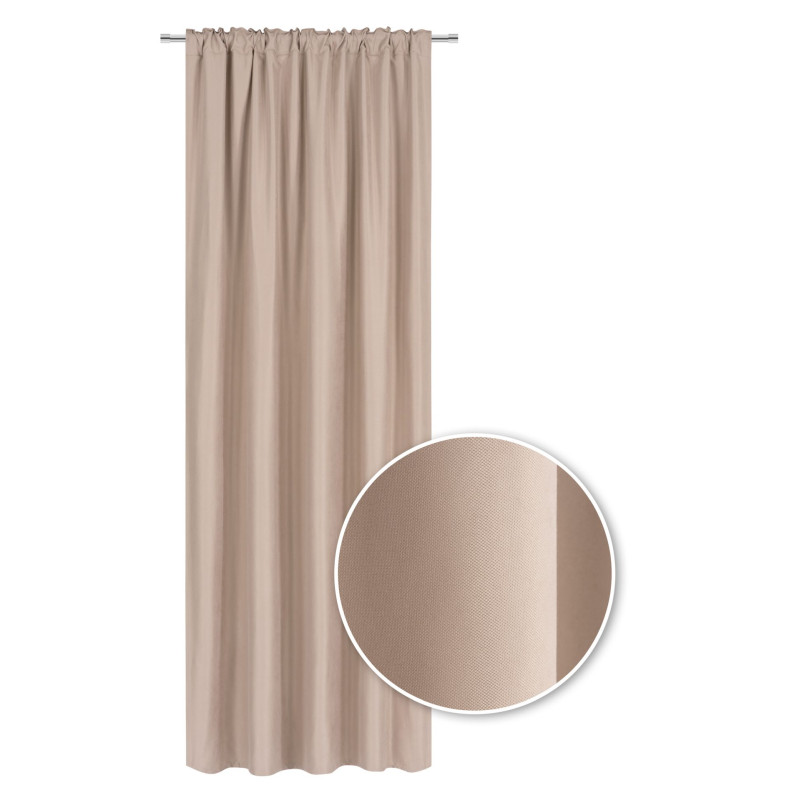 Zasłona z taśmą SOFT CHIC 135x270 beż