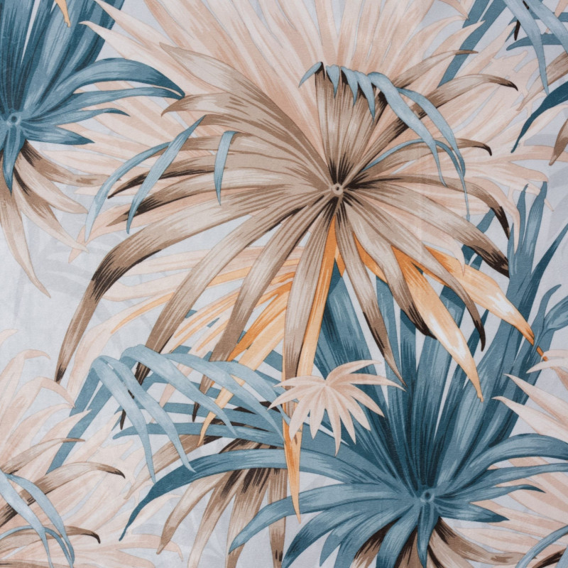 Zasłona z taśmą MAUI 140x260 cm, liście be