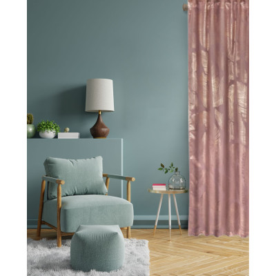 Zasłona z taśmą GREAT CHIC 135x300 róż/zł