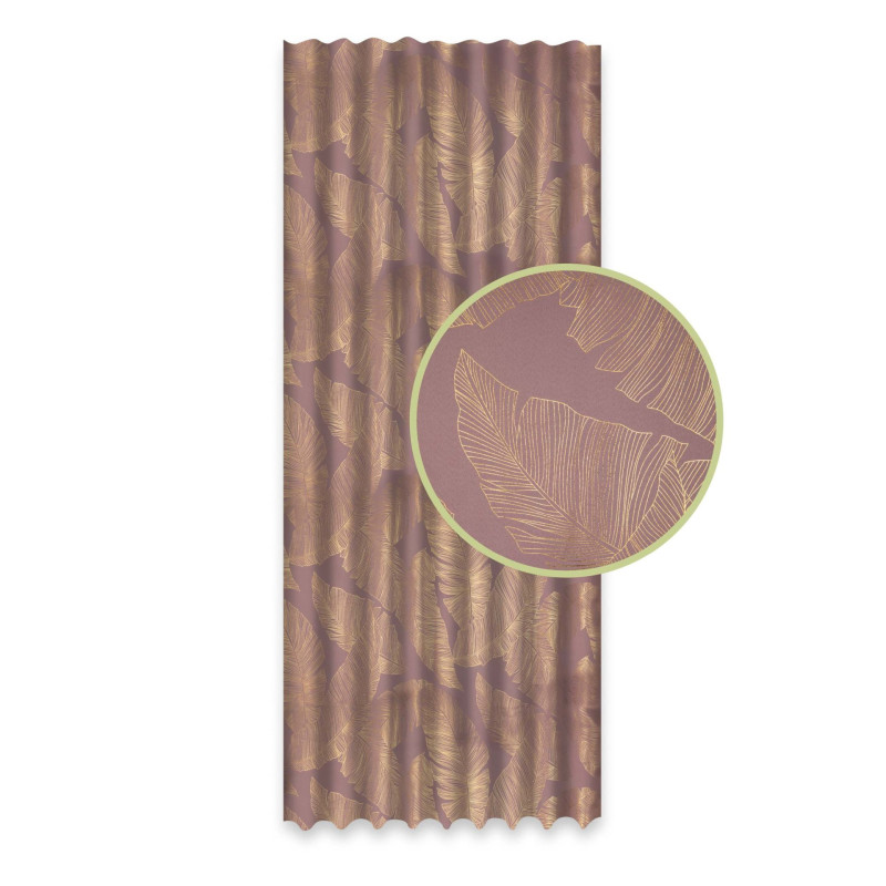 Zasłona z taśmą GREAT CHIC 135x300 róż/zł