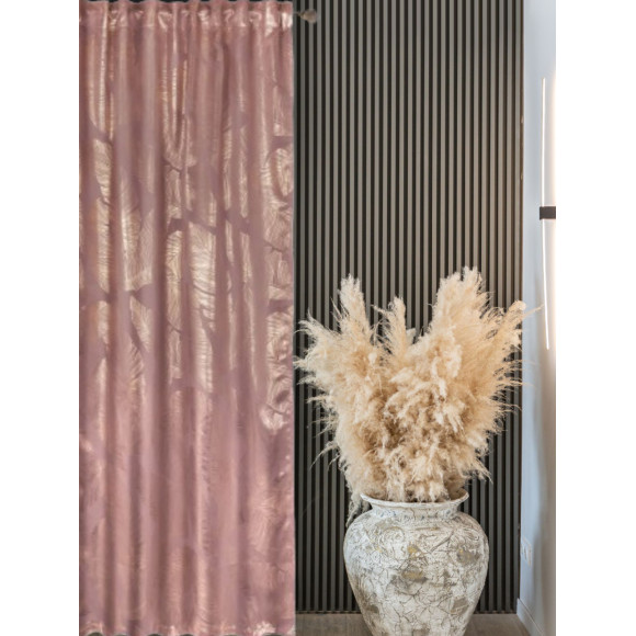 Zasłona z taśmą GREAT CHIC 135x300 róż/zł