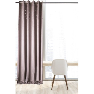 Zasłona z kółkami ćwie MODERN CHIC 140x270 sza/sre