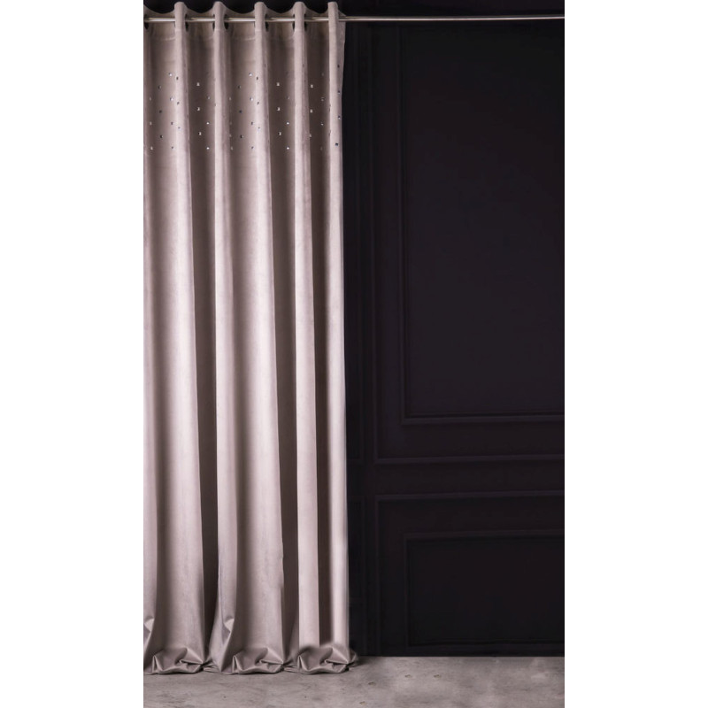 Zasłona z kółkami ćwie MODERN CHIC 140x270 sza/sre