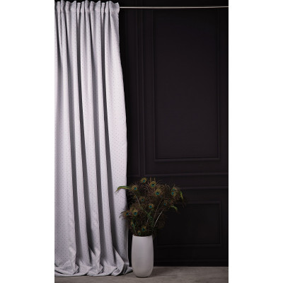 Zasłona z taśmą black CLASSIC CHIC 140x270 sza/róż
