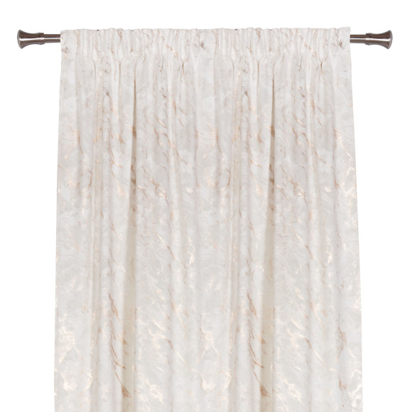 Zasłona z taśmą MARBLE 140x280cm, kolor beżowy